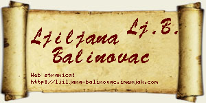 Ljiljana Balinovac vizit kartica
